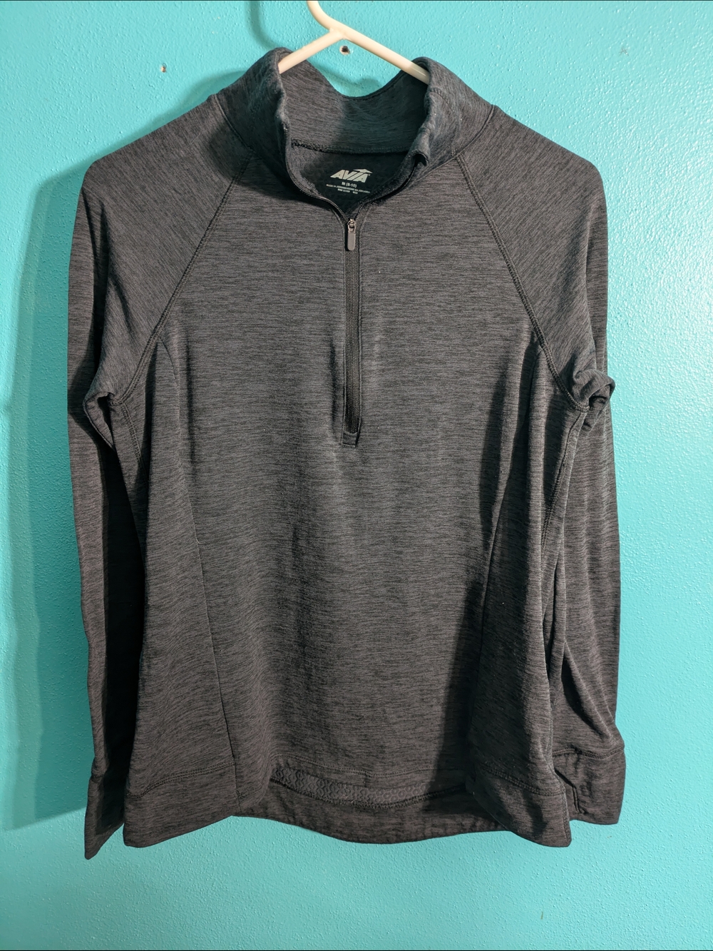 Avia Women's Dark Gray Quarter-Zip Muscle Tee